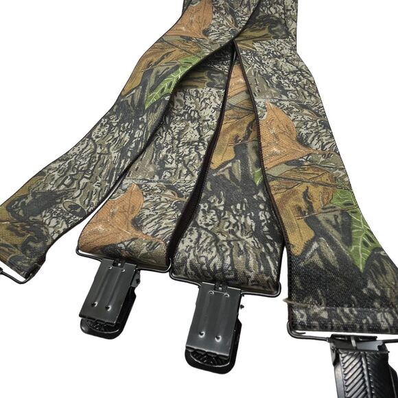 Suspenders Hunting Mossy Oak Real Tree Made in USA Camouflage Elastic Adjustable - Picture 7 of 15